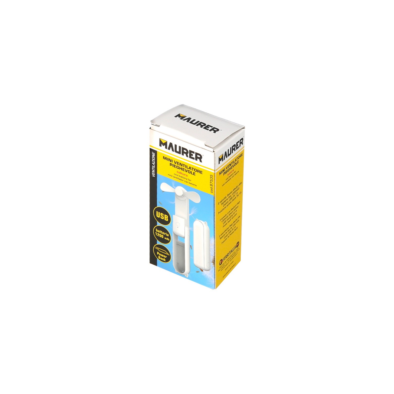 Mini Ventilador Plegable Recargable A Bateria. 3 Velocidades Funcion Powerbank