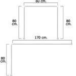 Barra Para Cortina Ducha Universal Aluminio Blanco 80 x 170 cm.