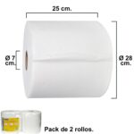 Rollo Papel Secamanos Industrial 800 Servicios Por Rollo (2 Rollos)