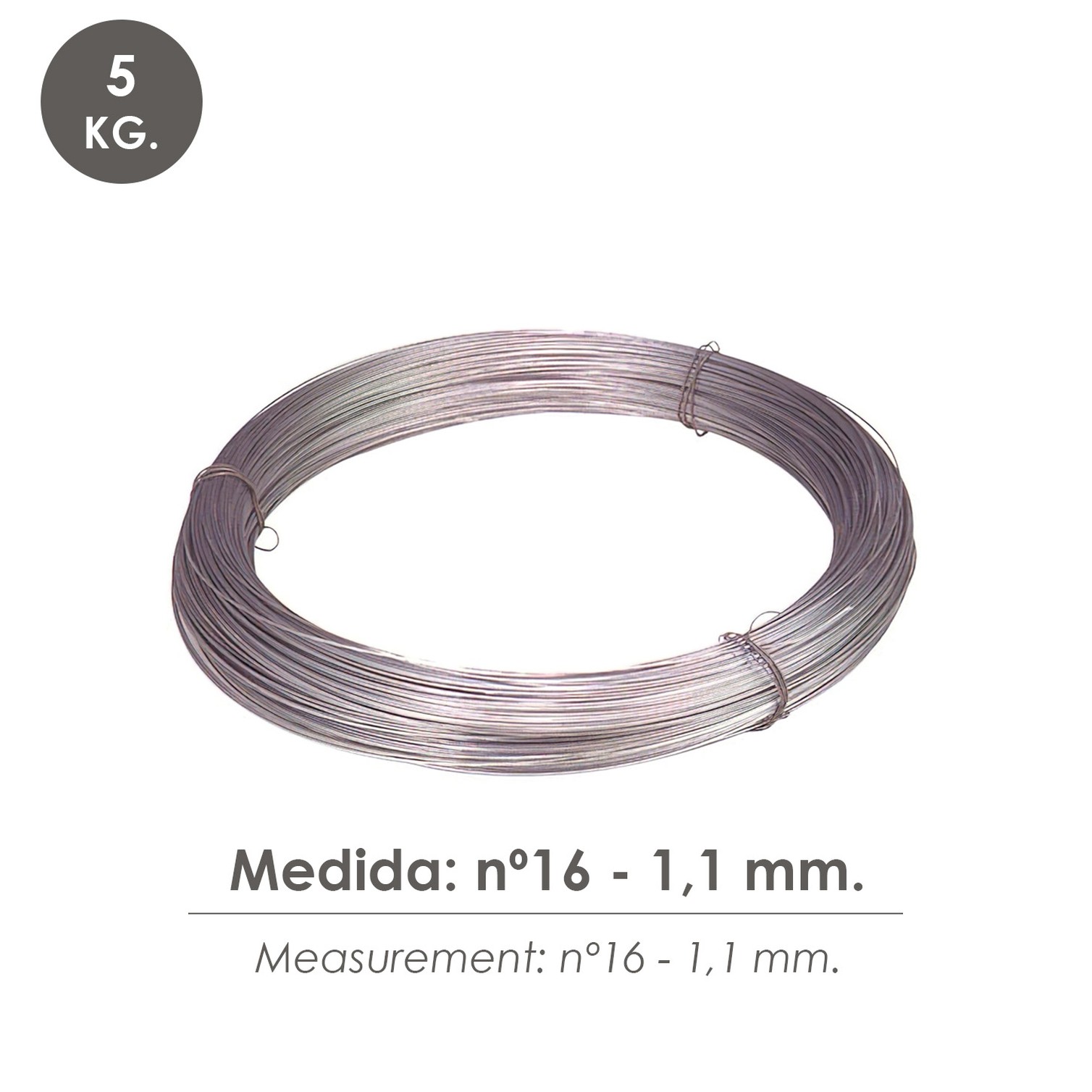 Alambre Galvanizado Rollo 5 kg. Nº 6 - 1,1 mm.