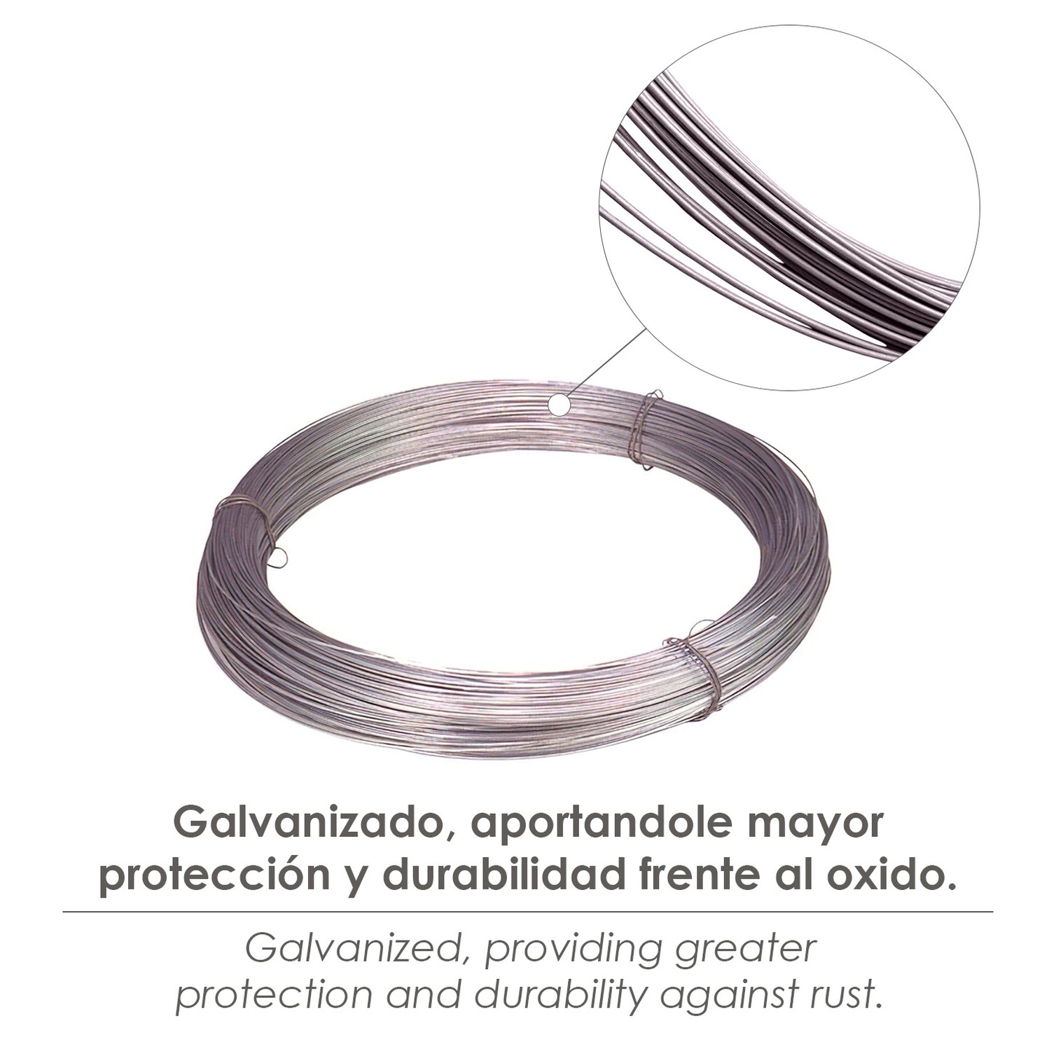 Alambre Galvanizado Rollo 5 kg. Nº20 - 4,0 mm.