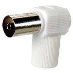Conector Tv Hembra Acodado 9,5 mm.