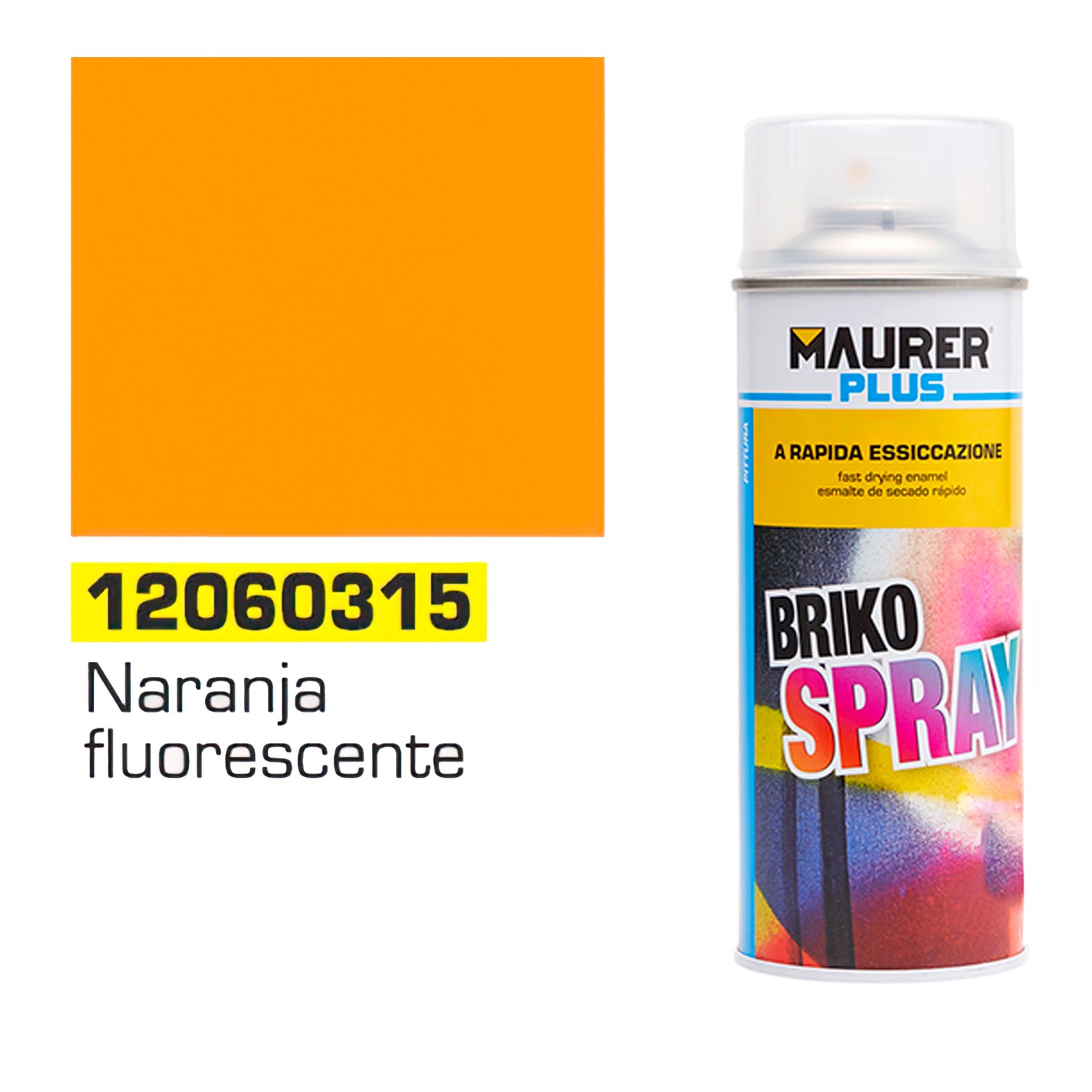 Spray Pintura Naranja Fluorescente 400 ml.