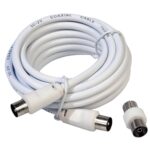 ProlongaciónTV Video Macho-Macho 3 metros / Ø 9,5 mm. Con Adaptador Macho-Hembra Blanco
