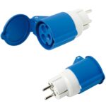 Adaptador Industrial Schuko Cetac Simple 2p Con Tapa