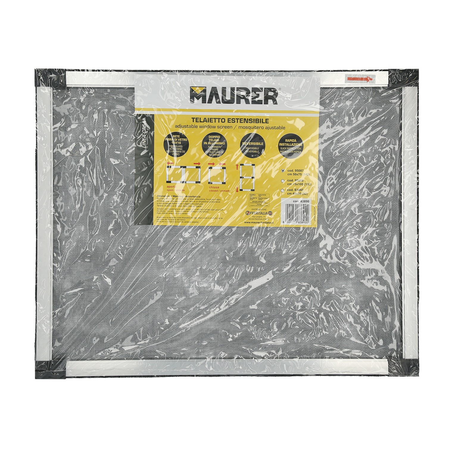 Mosquitera Extensible Marco Aluminio 50 x 75/142 cm.