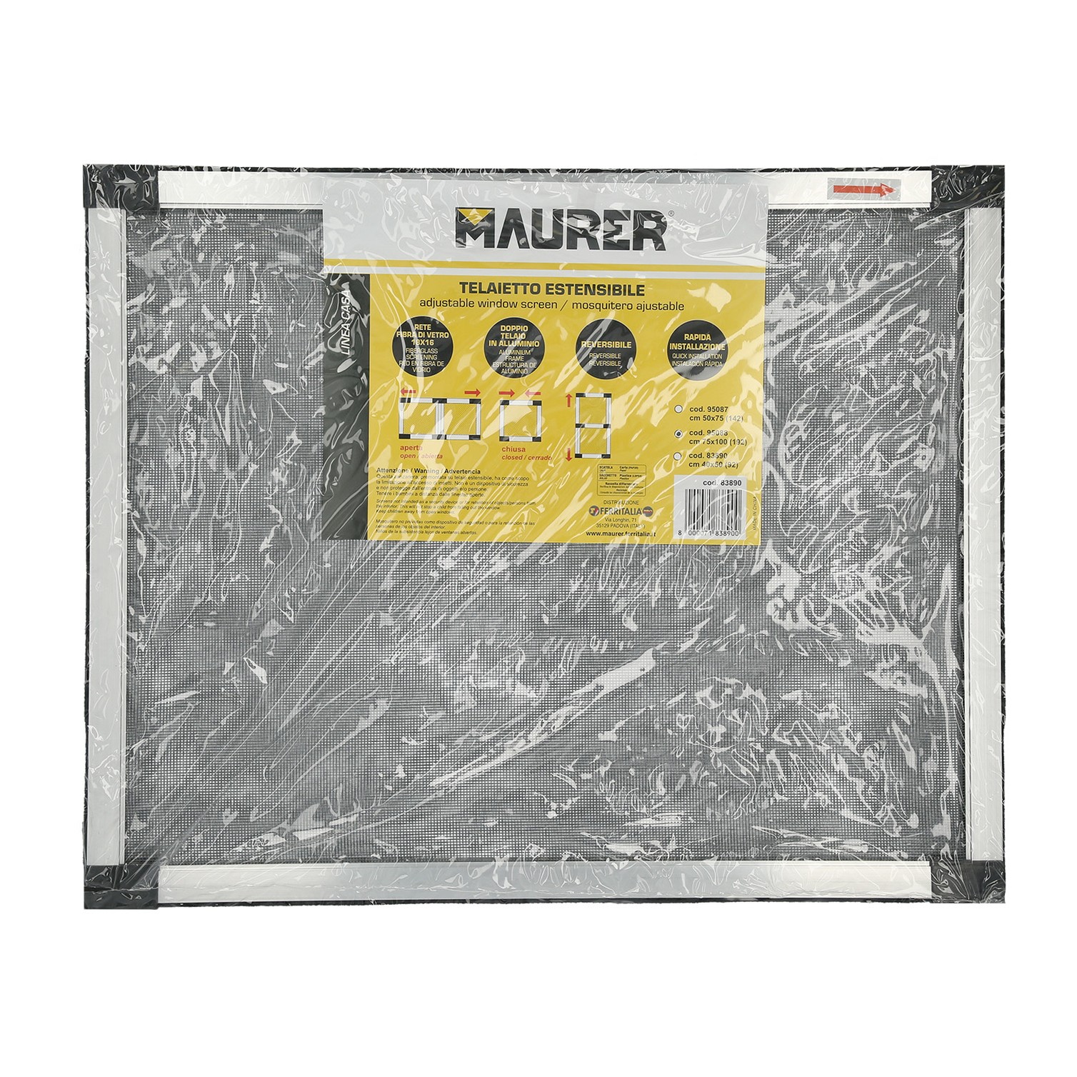 Mosquitera Extensible Marco Aluminio 75 x 100/192 cm. Kit Mosquitos, Mosquitera Ajustable, Mosquitera Universal