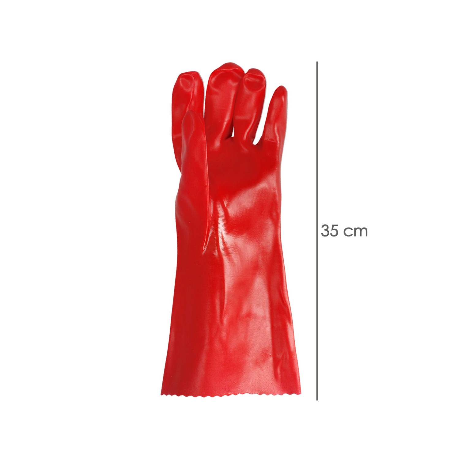 Guantes Pvc Rojo 35 cm. (Par)