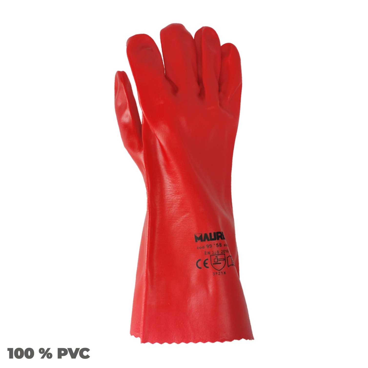 Guantes Pvc Rojo 35 cm. (Par)