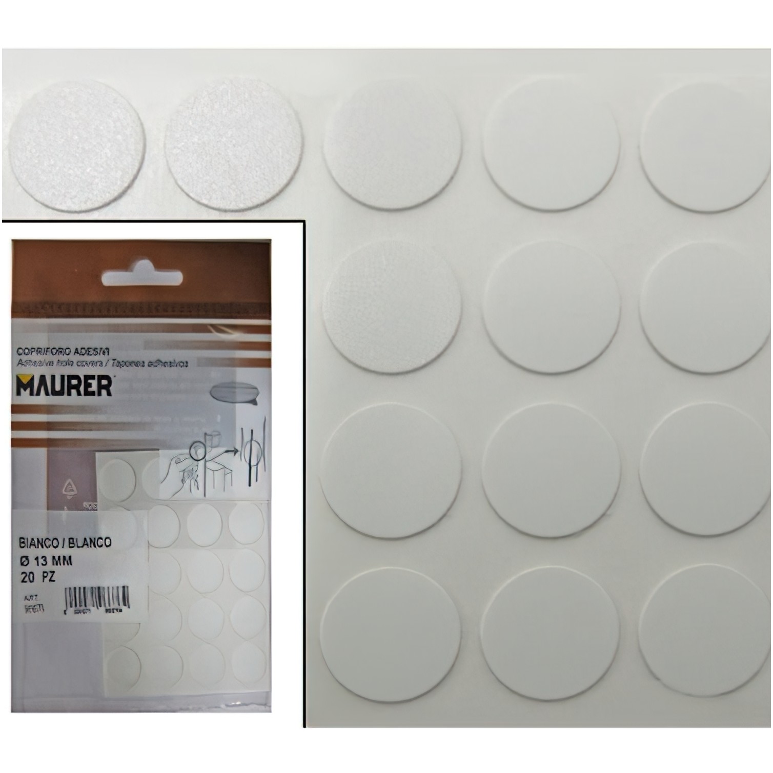 Tapatornillos Adhesivos Blanco (Blister 20 unidades)