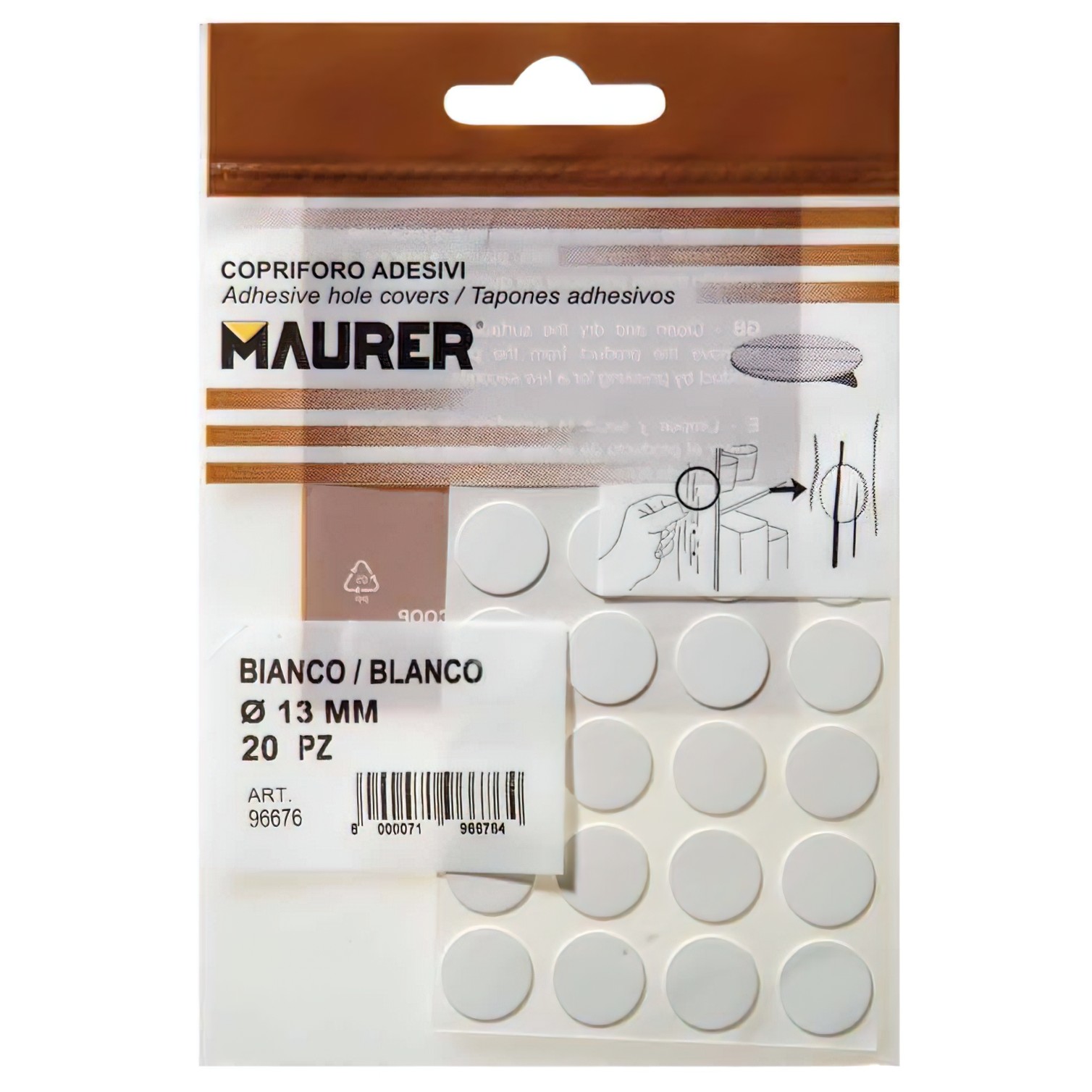 Tapatornillos Adhesivos Blanco (Blister 20 unidades)
