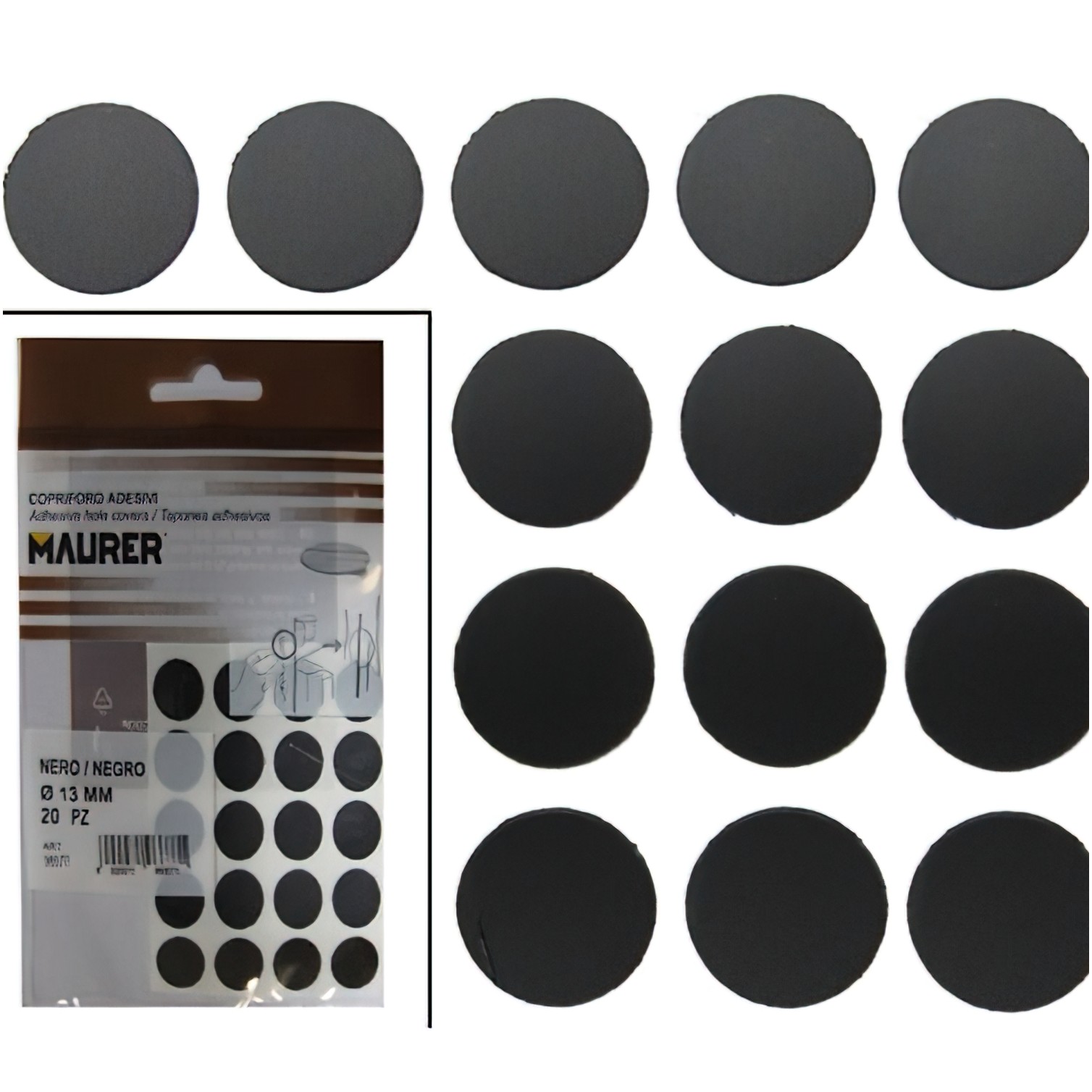 Tapatornillos Adhesivos Negro (Blister 20 unidades)