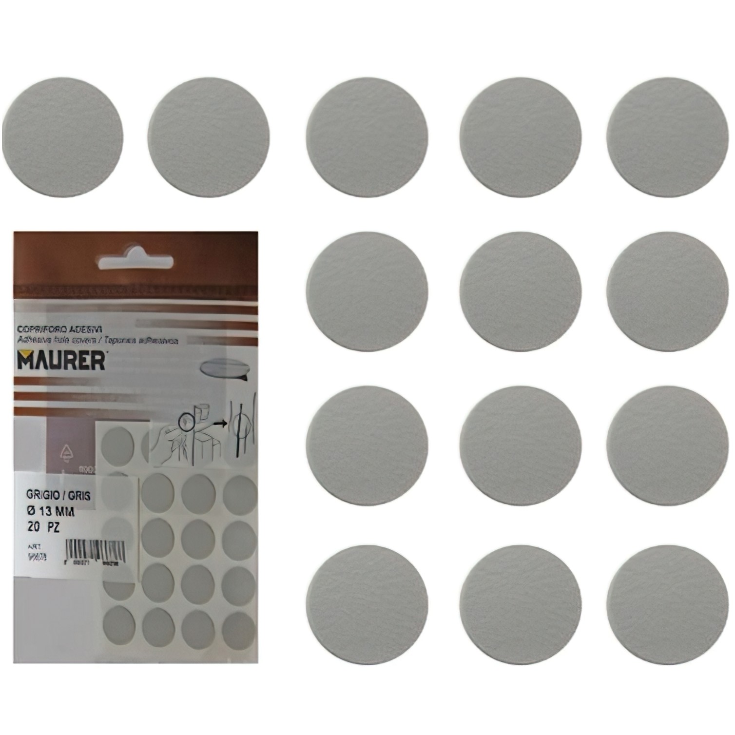Tapatornillos Adhesivos Gris (Blister 20 unidades)