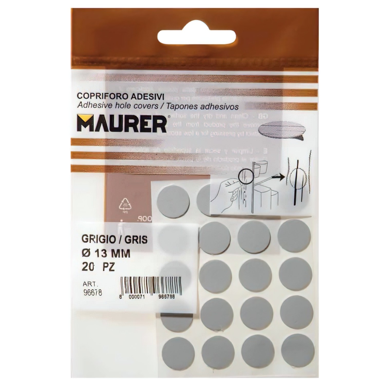 Tapatornillos Adhesivos Gris (Blister 20 unidades)