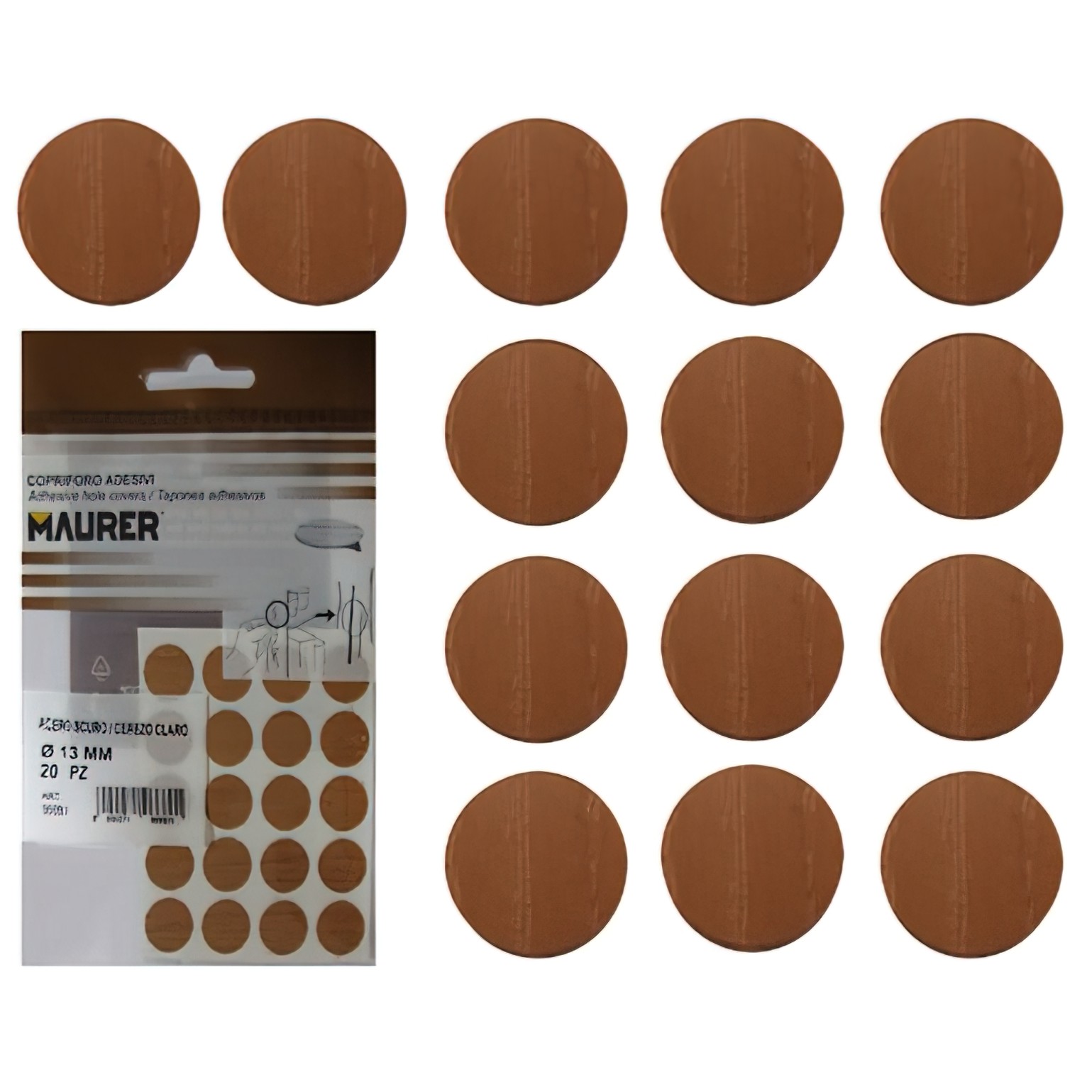 Tapatornillos Adhesivos Cerezo Claro (Blister 20 unidades)