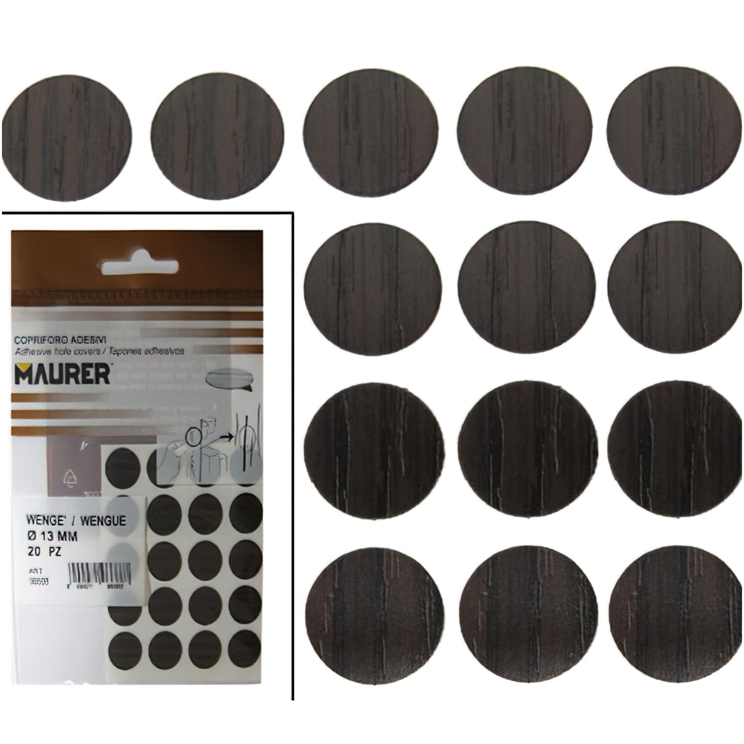 Tapatornillos Adhesivos Wengue (Blister 20 unidades)