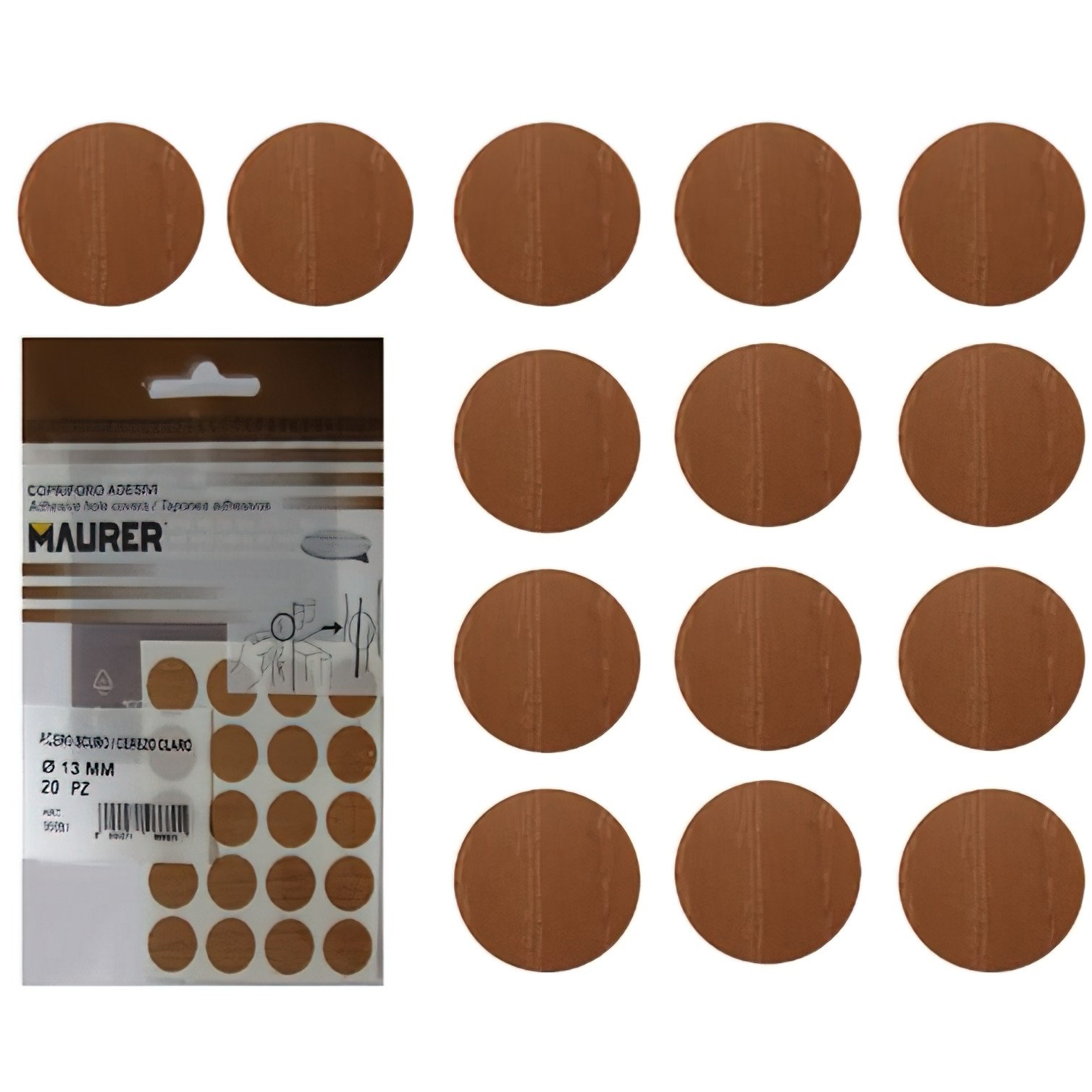 Tapatornillos Adhesivos Maple (Blister 20 unidades)