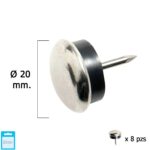 Deslizante Metal Goma Claro Ø20 (Blister 8 Unidades)
