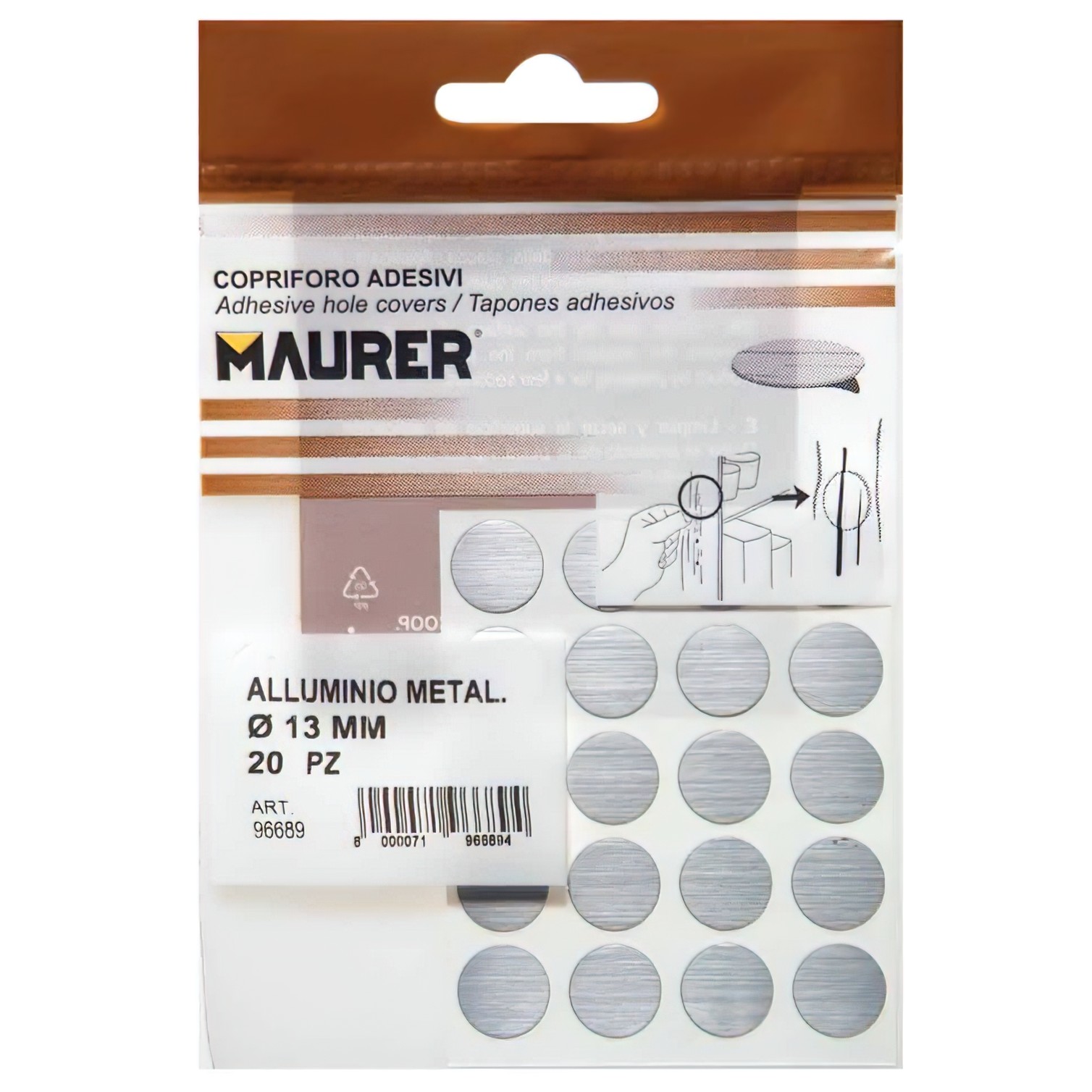 Tapatornillos Adhesivos Gris Metalizado. (Blister 20 unidades)