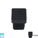 Contera Cuadrada Interior Negra 12x12 mm. Blister 4 piezas. [+5 variaciones de Medida Disponibles]