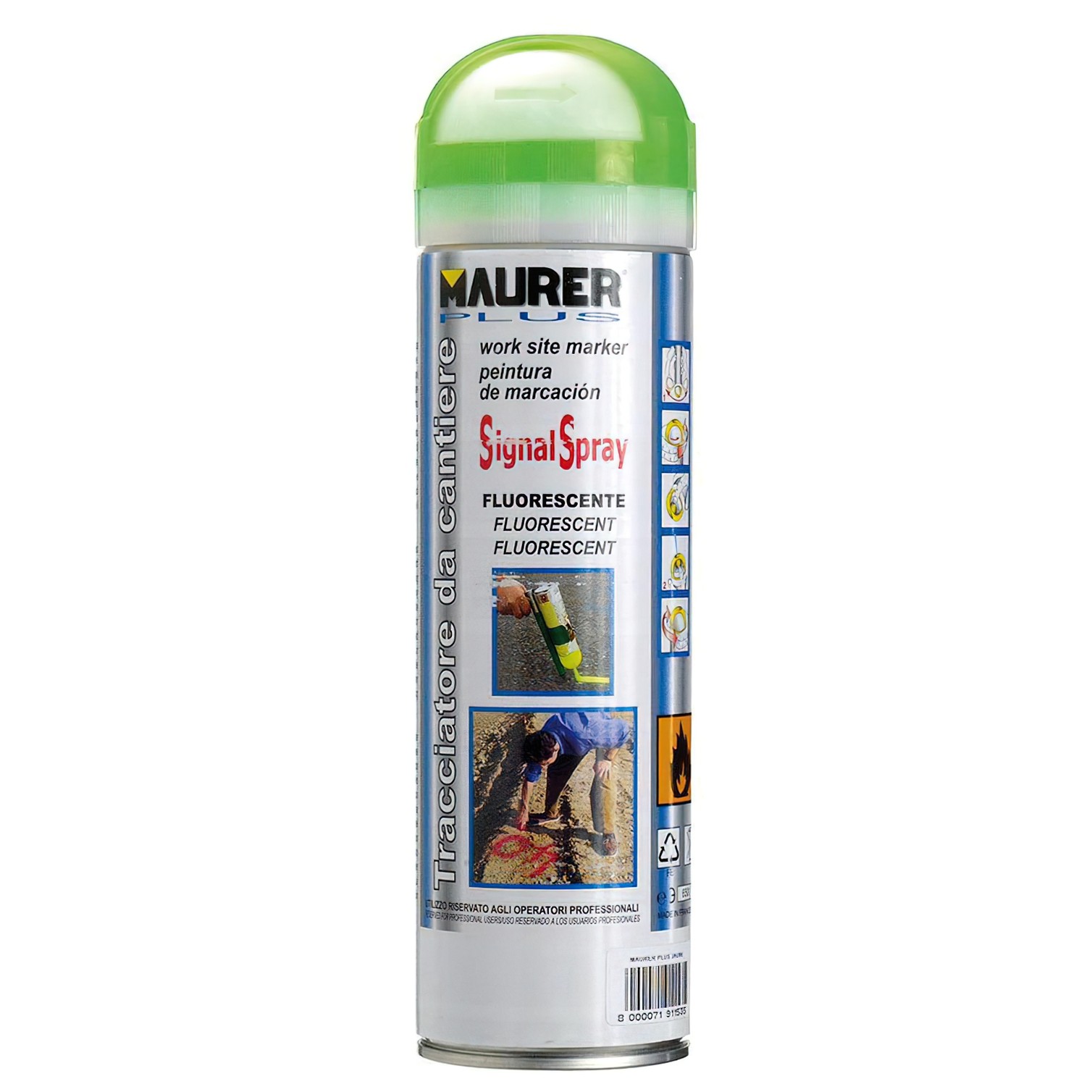 Spray Pintura Trazador Verde Fluorescente 500 ml.