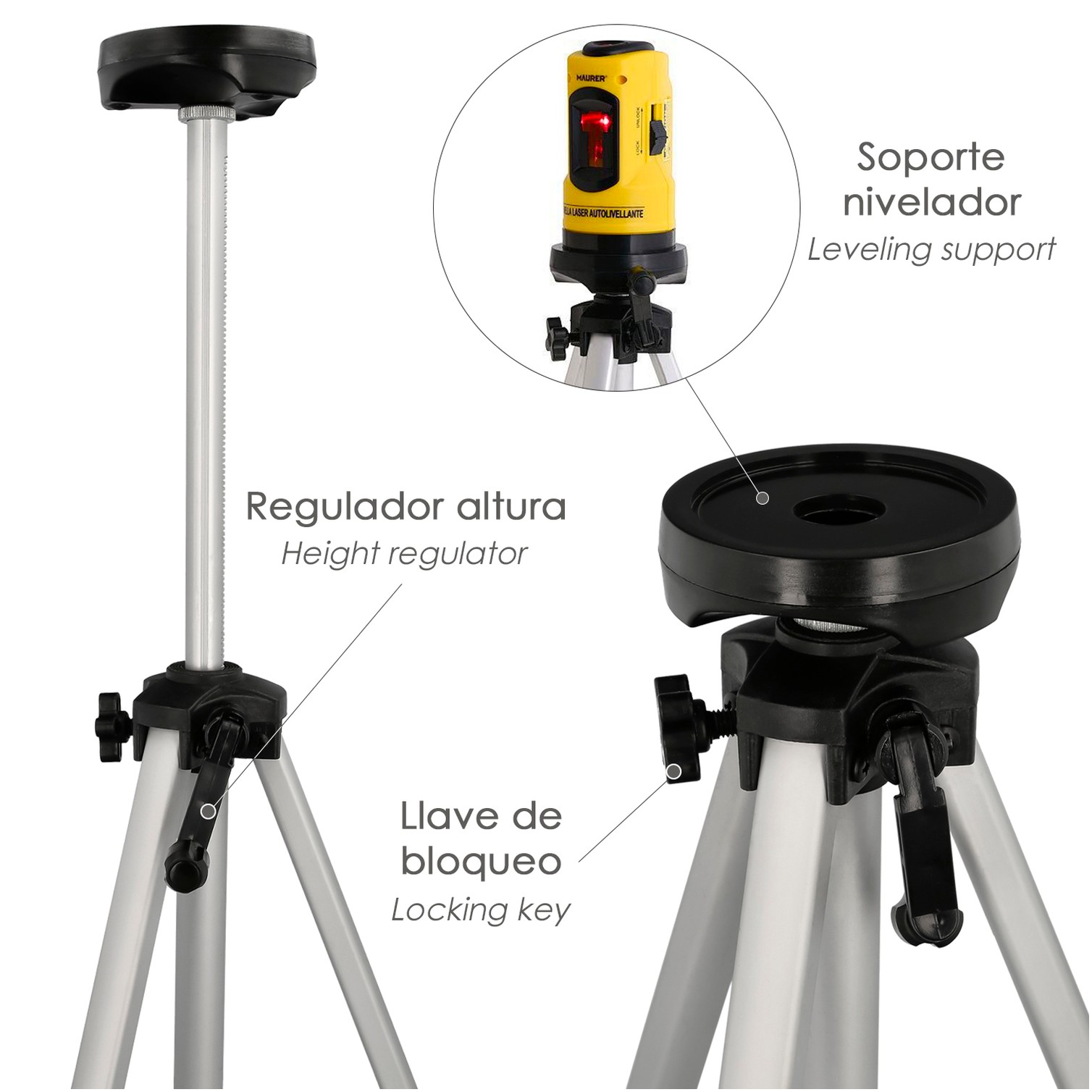 Tripode Telescopico Universal Para Niveles Laser
