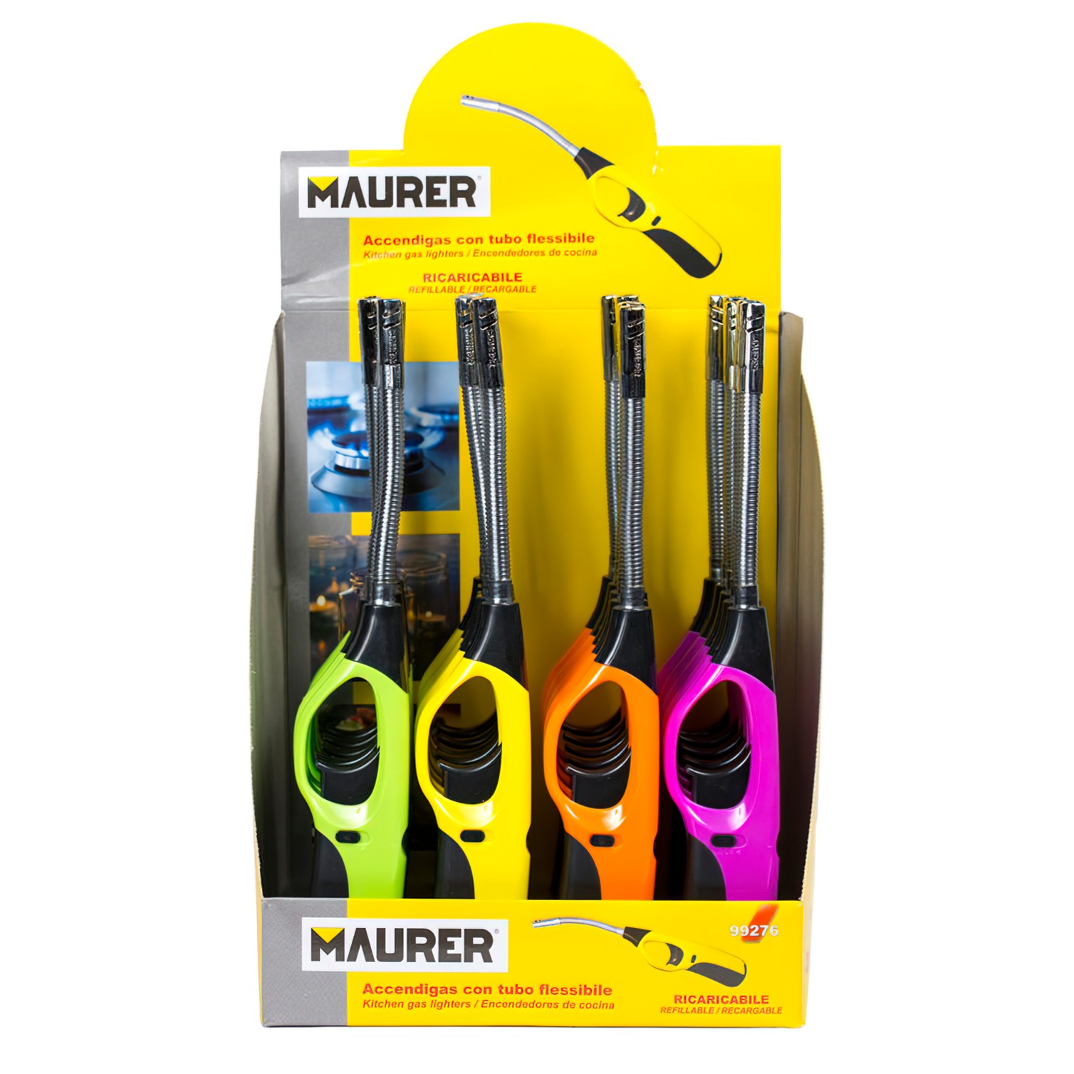 Encendedor Cocina Gas Con Llama Tubo Flexible 280 mm.