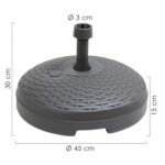 Base Sombrilla Resina Simil Ratan Ø45x15 cm. 20 litros Antracita