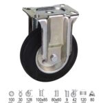 Rueda Industrial Goma Negra Fija 100 mm. [+2 variaciones de diametro mm Disponibles]