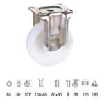 Rueda Industrial Nylon Placa Fija 80 mm.
