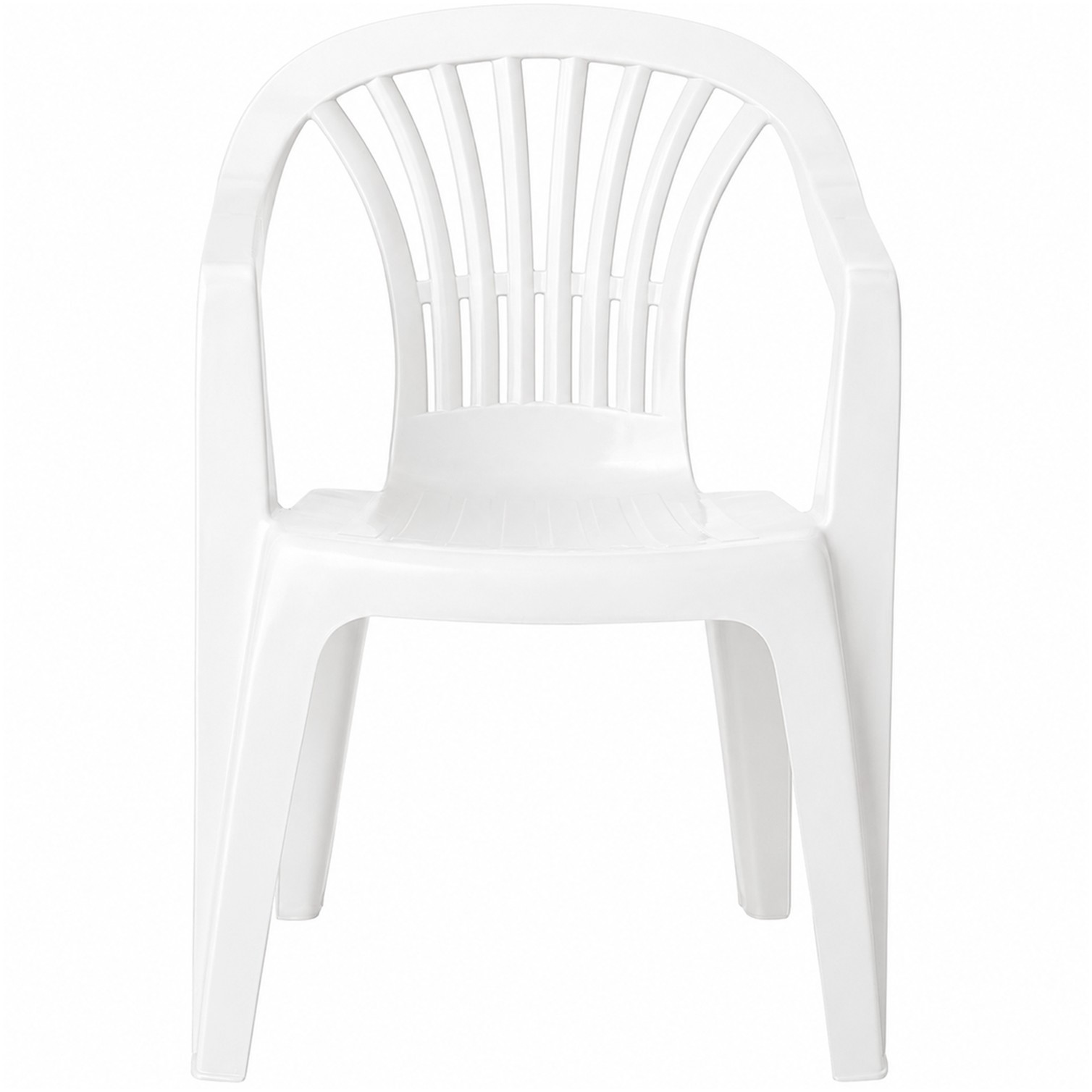 Silla Respaldo Bajo Resina Monobloc, Color Blanco, Modelo Lyra