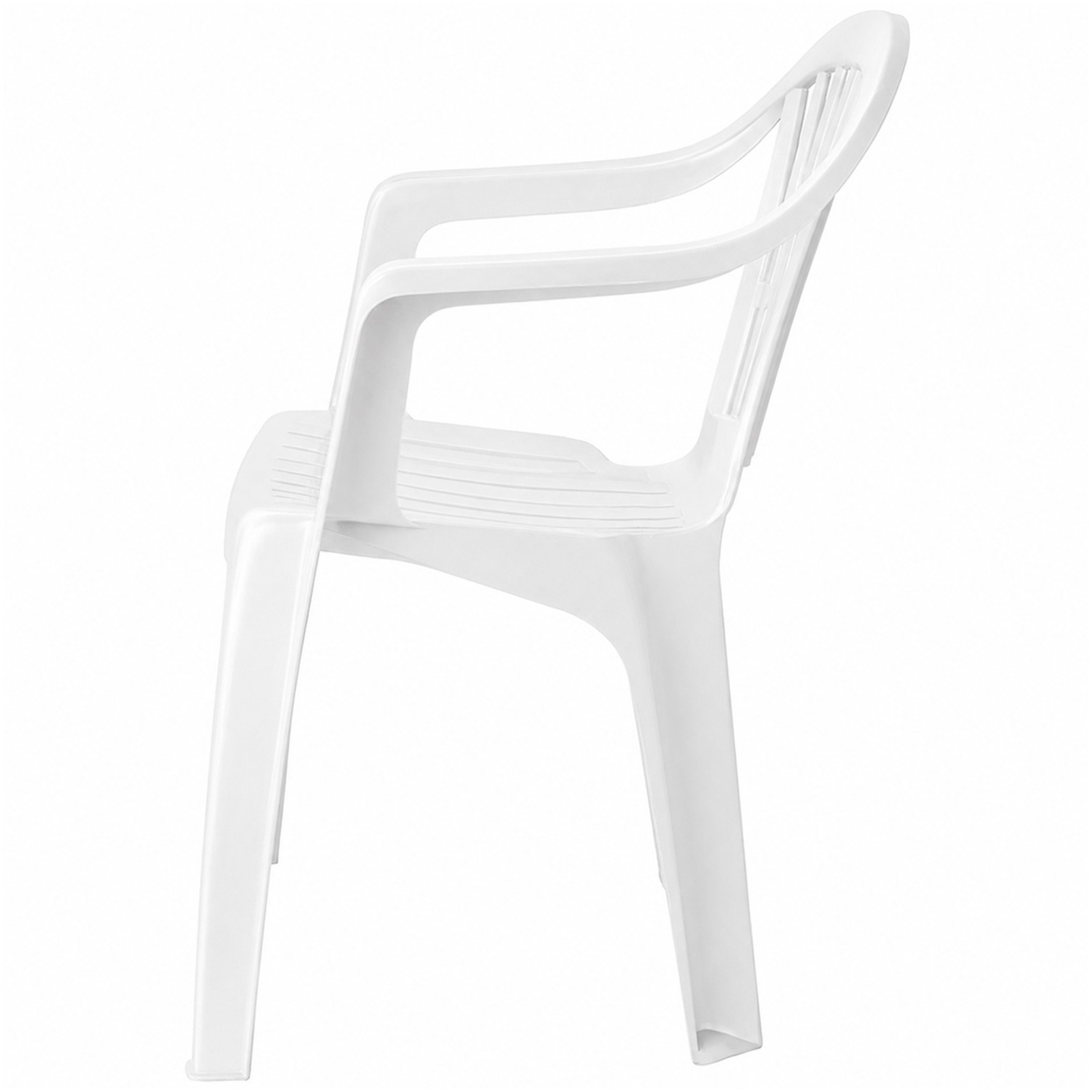 Silla Respaldo Bajo Resina Monobloc, Color Blanco, Modelo Lyra