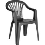 Silla Resina Monobloc Respaldo Bajo Gris Antracita Lyra