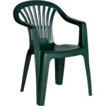 Silla Respaldo Bajo Resina Monobloc, Color Verde, Modelo Lyra