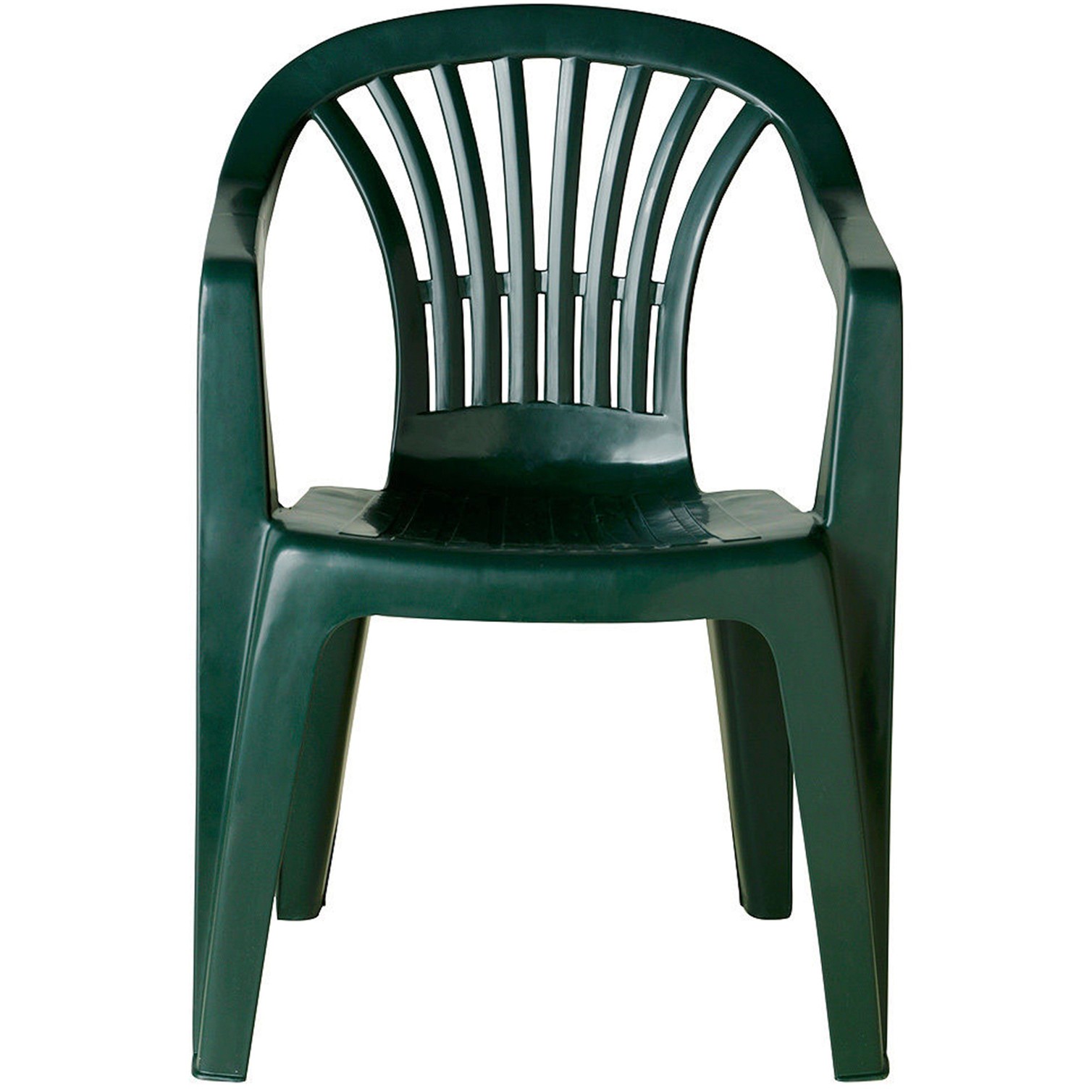 Silla Respaldo Bajo Resina Monobloc, Color Verde, Modelo Lyra