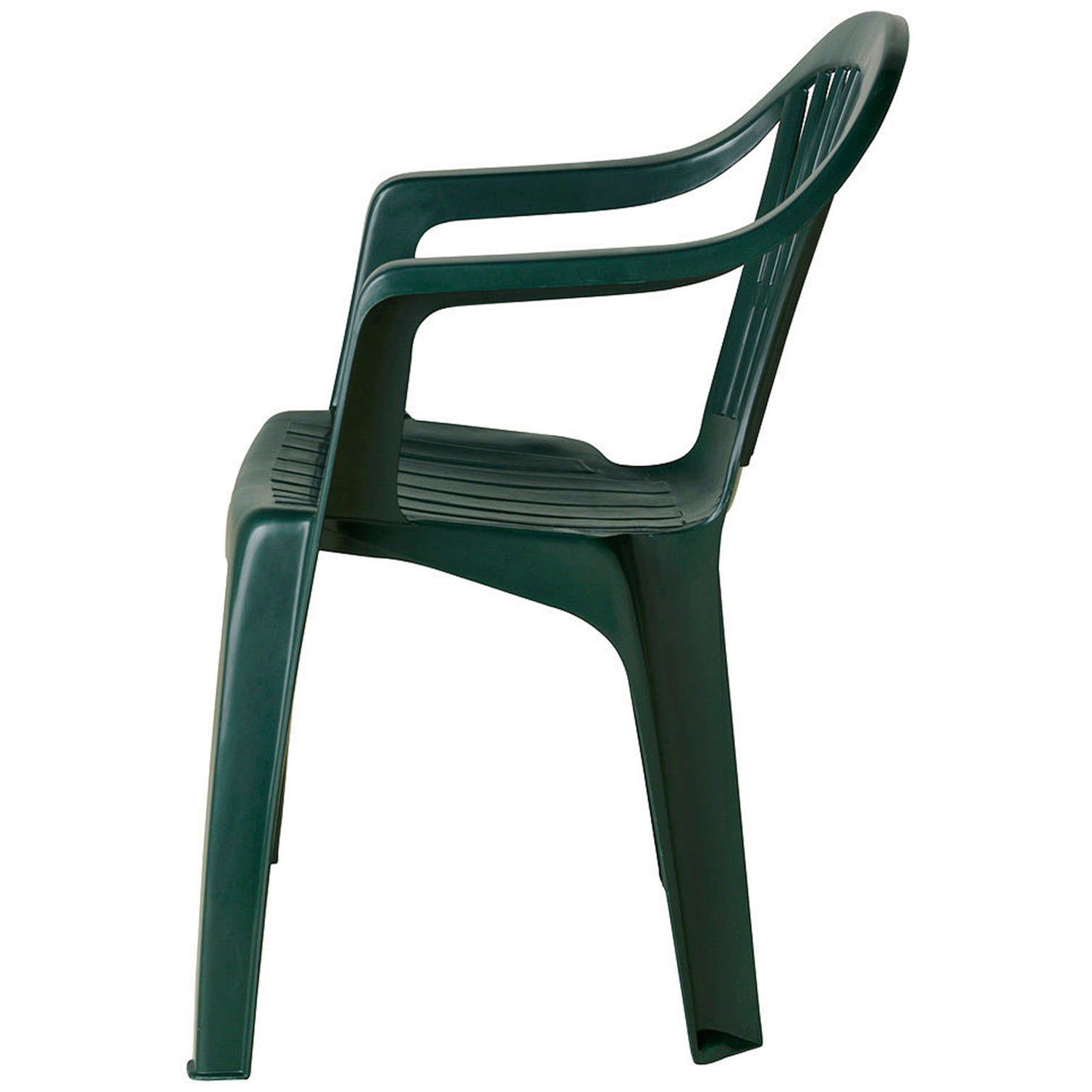 Silla Respaldo Bajo Resina Monobloc, Color Verde, Modelo Lyra