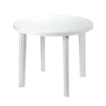 Mesa Resina Blanca Diametro 90 cm.