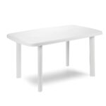 Mesa Resina Blanca 140x 90 cm.