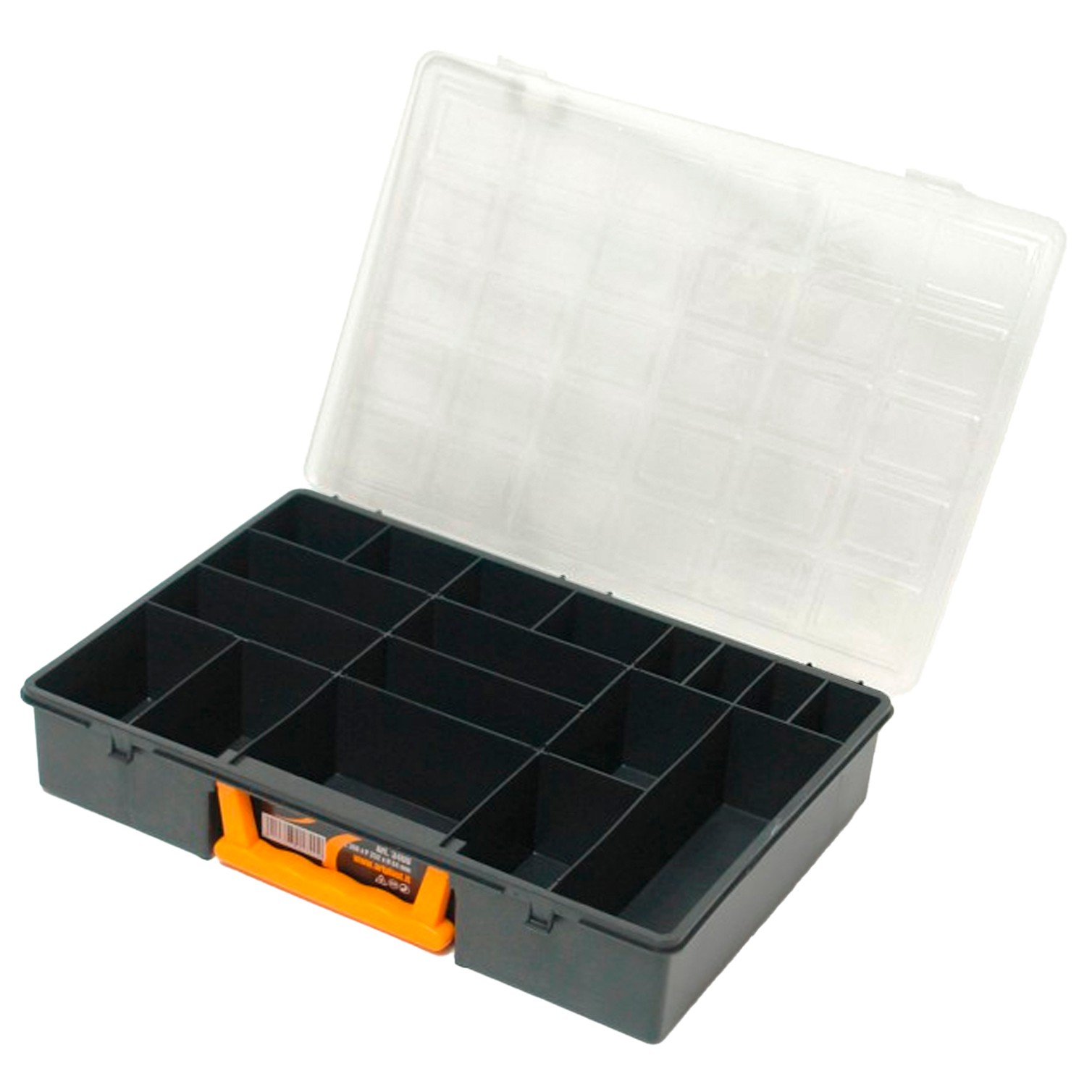 Maletin Organizador Plastico 18 Compartimentos 360x252x64 mm. Caja Almacenaje, Malentin Organizador, Organizador Plastico