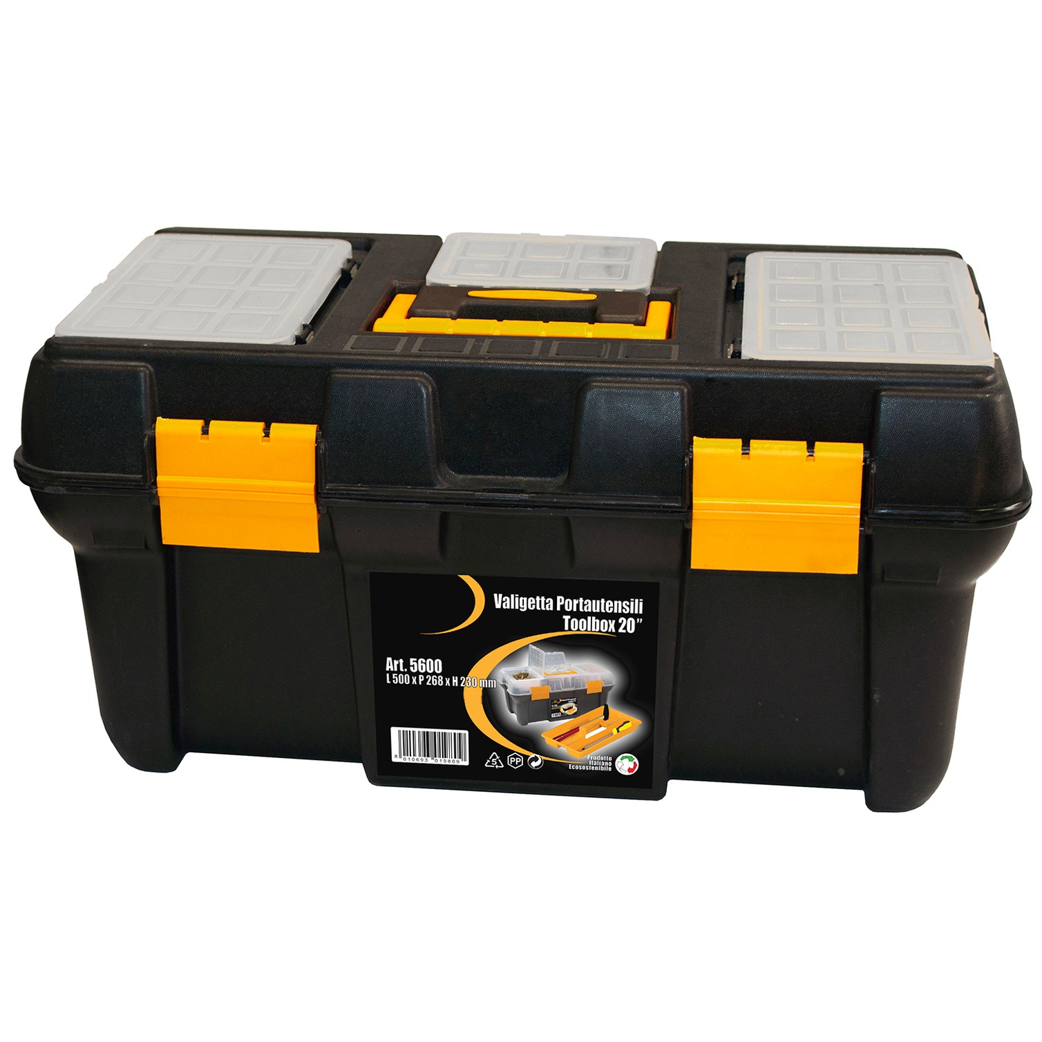 Caja Herramientas Polipropileno 500x268x230 mm. Caja Almacenaje, Malentin Organizador, Organizador Plastico