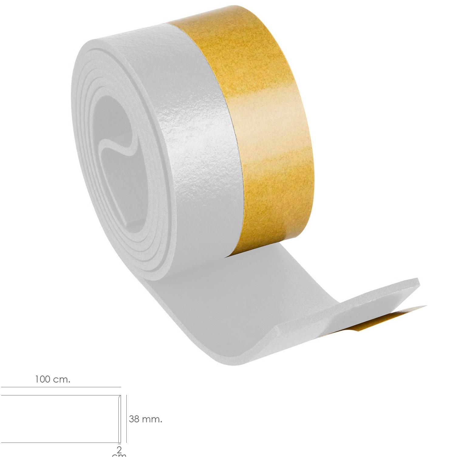 Burlete Umbral Autoadhesivo PVC Flexible Blanco