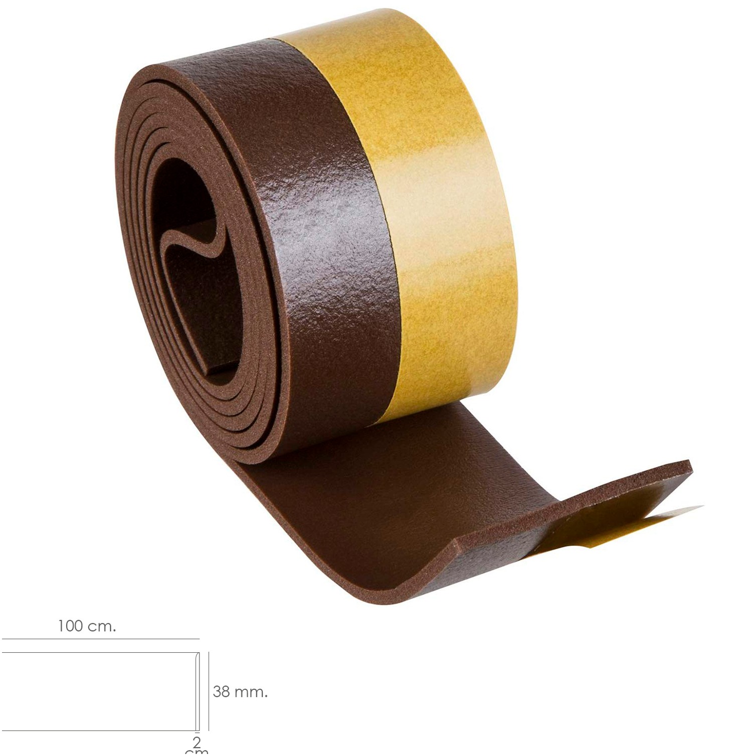 Burlete Umbral Autoadhesivo PVC Flexible Marron