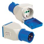 Adaptador Industrial Cetac Schuko Simple 2p Con Tapa