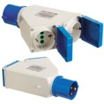 Adaptador Industrial Cetac Schuko Doble 2p Con Tapa