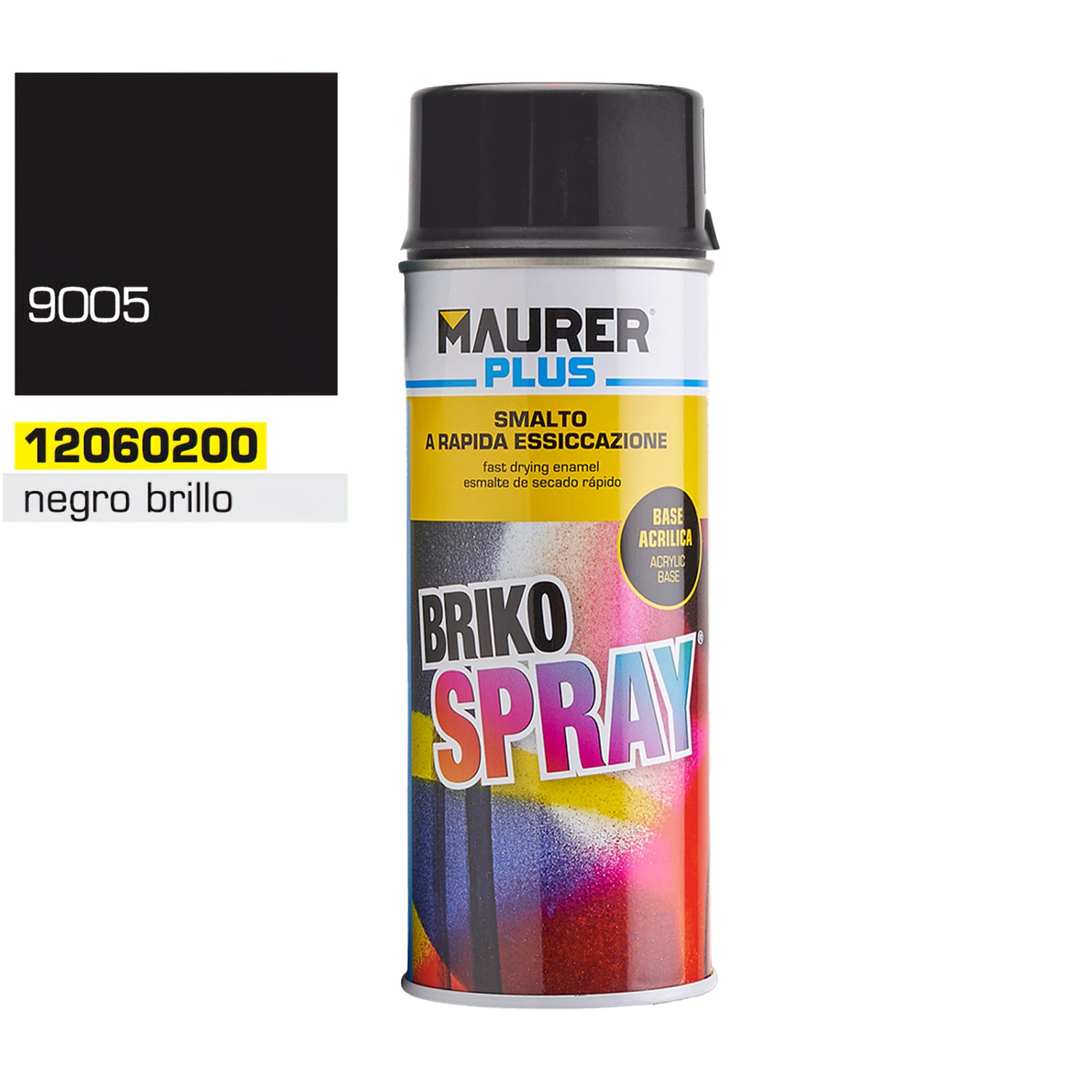 Spray Pintura Negro Brillo Profundo 400 ml.