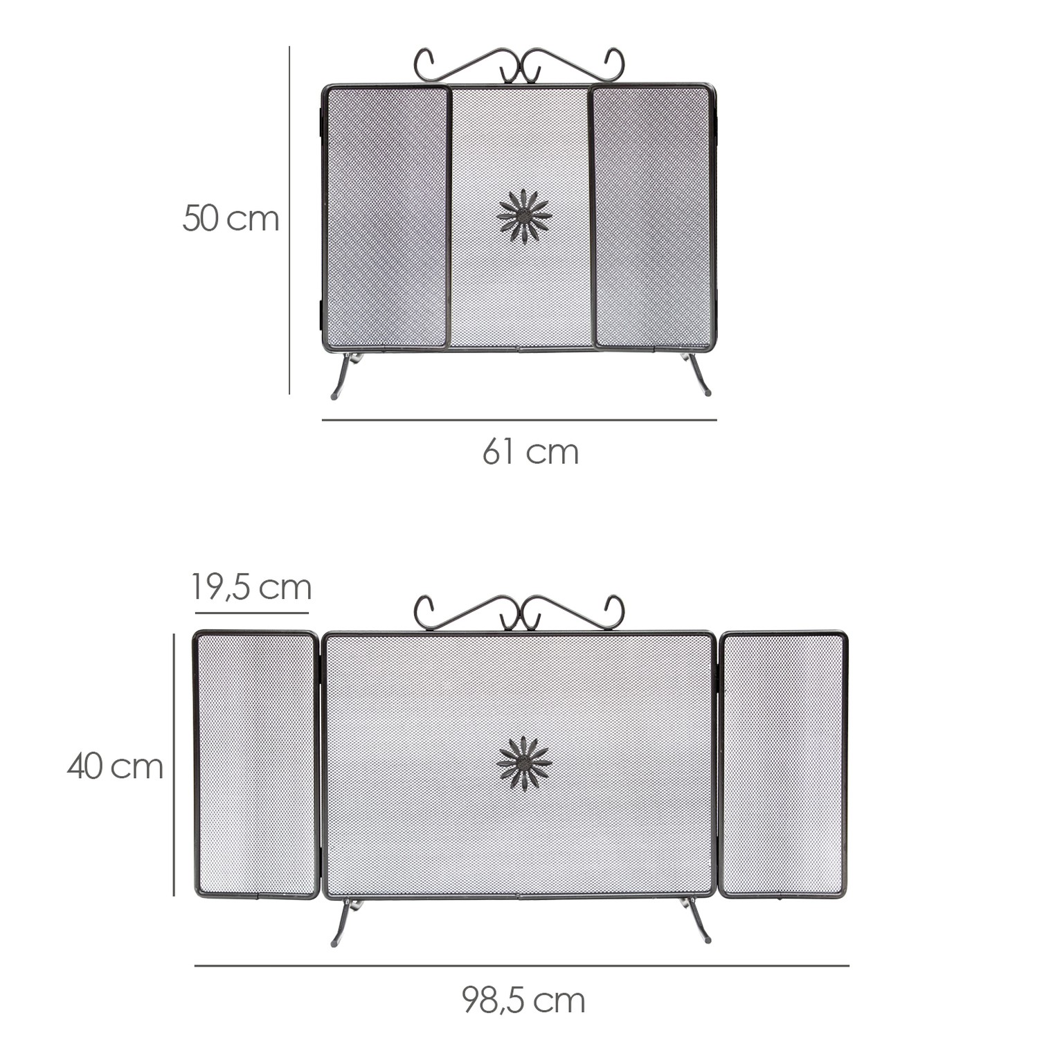 Pantalla Chimenea 98,5 x 50 (Alt) cm. Salvachispas, Protector Chimenea, Protector Rejilla Chimenea.
