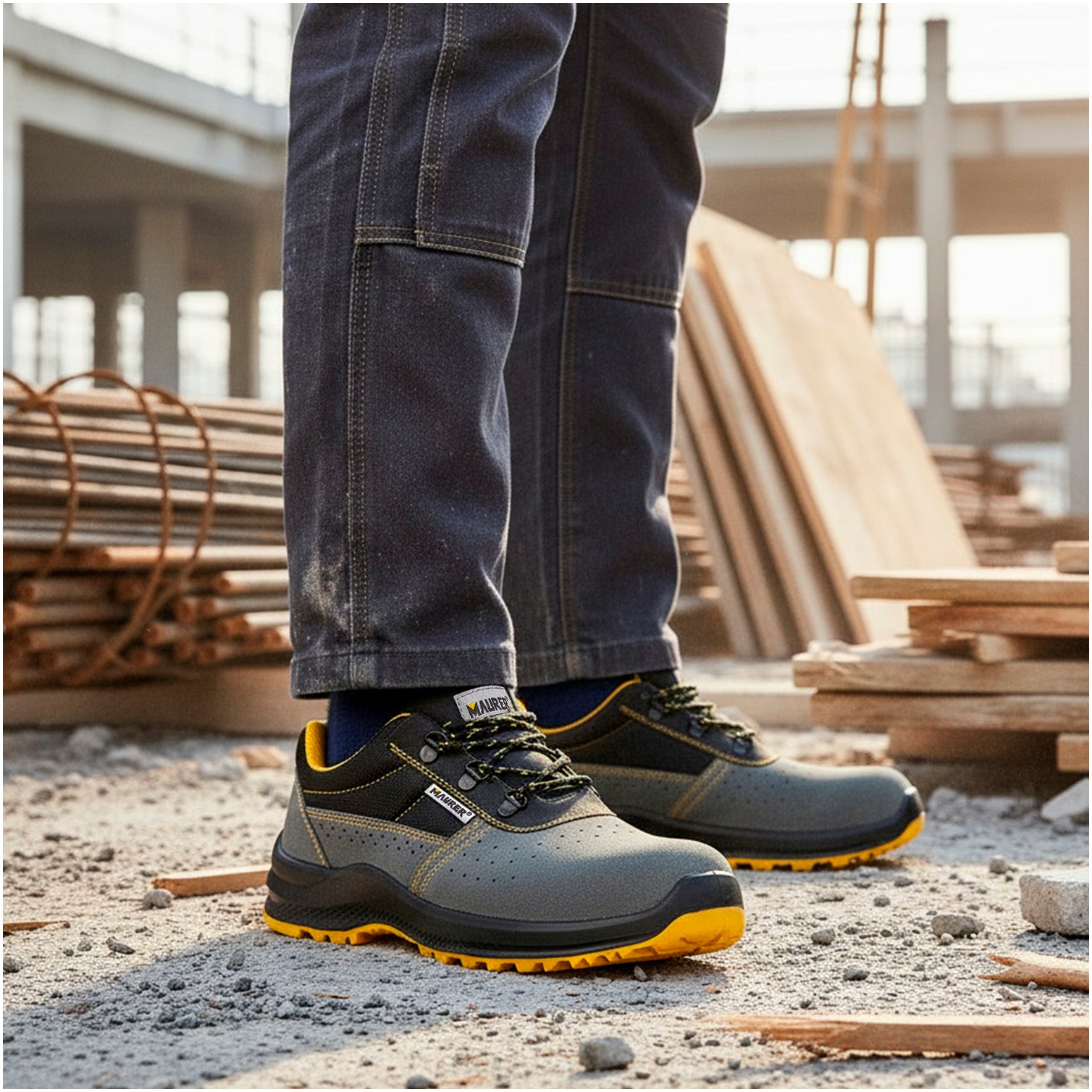 Zapato Seguridad Maurer S1 Modelo Sveva Transpirables concon suela y puntera antiperforación Talla 46.