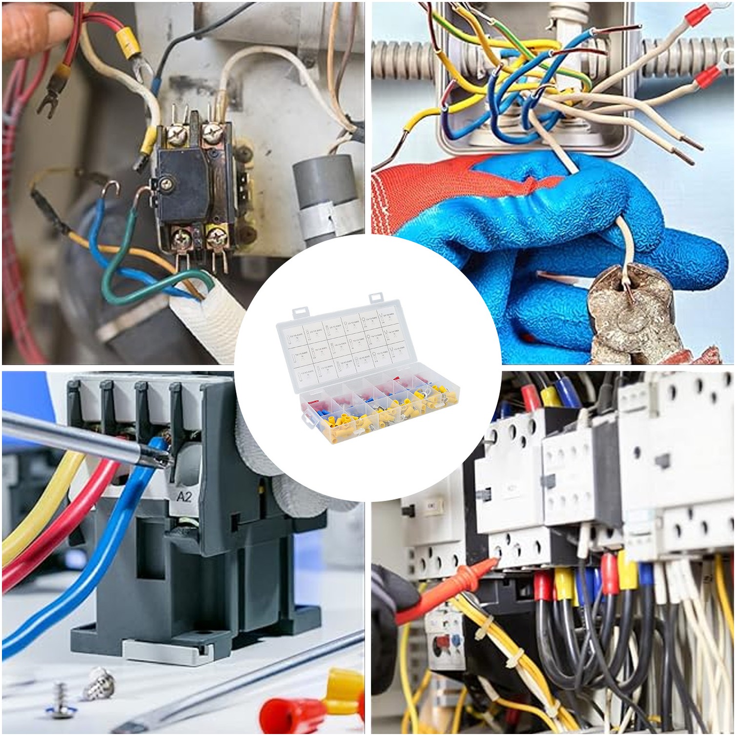 Maletin Terminales Eléctricos Con Aislados,conectores De Cable Eléctricos Con Caja De Surtido,kit Terminal De Empalme