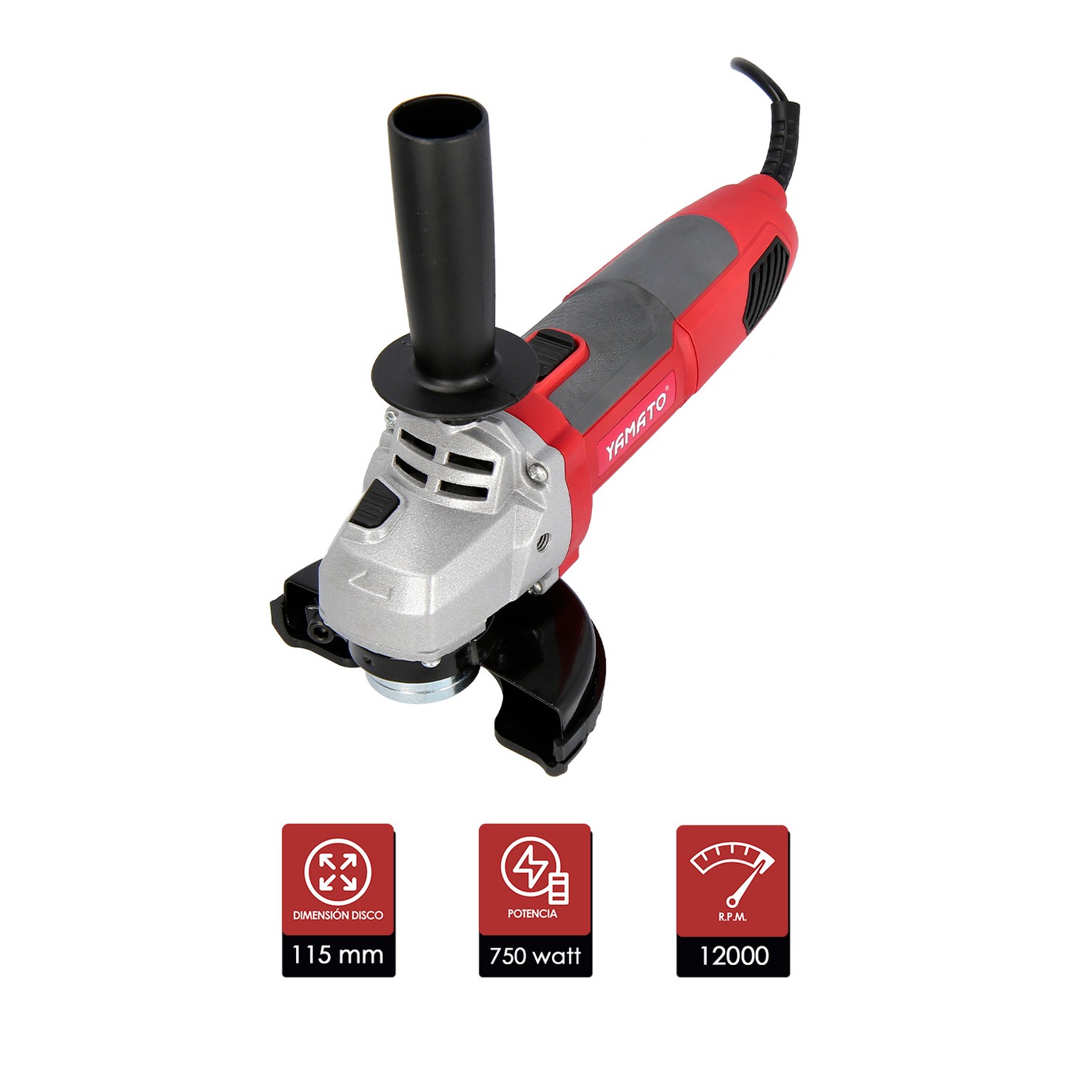 Amoladora 750 Watt. Disco Ø 115 mm.
