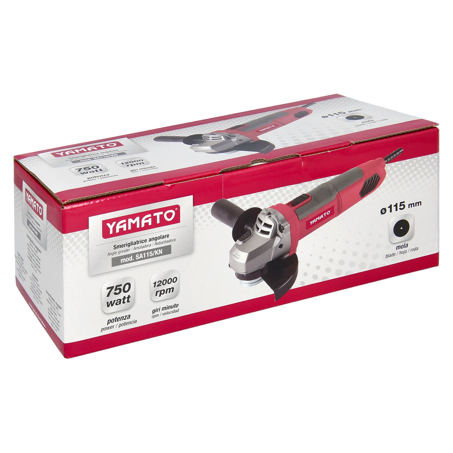 Amoladora 750 Watt. Disco Ø 115 mm.